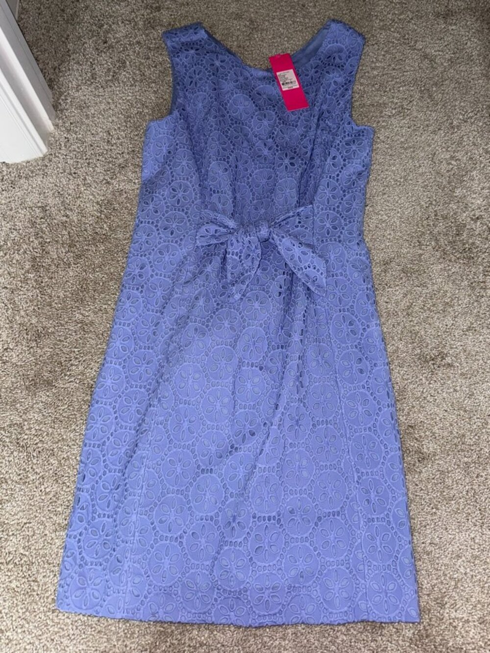 NWT Lilly Pulitzer Clarise Dress 6 Periwinkle Floral Eyelet Cotton Shift